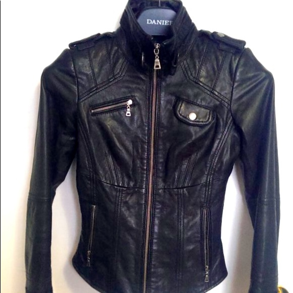 Danier Vanessa Black Leather Jacket